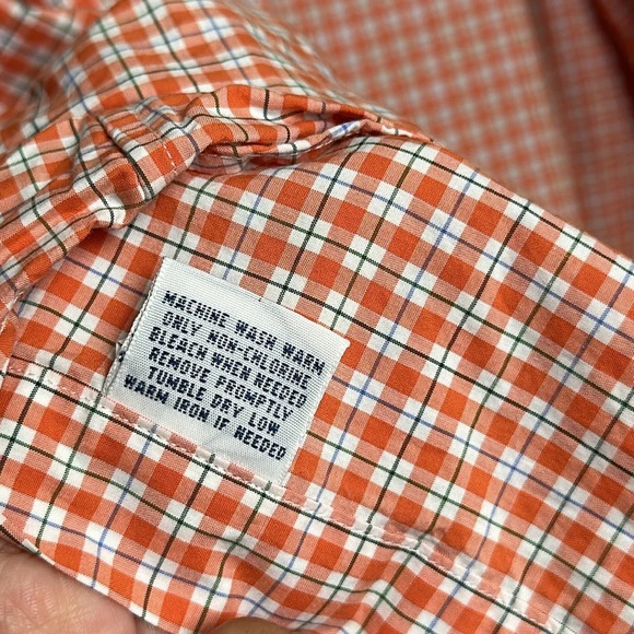 Ralph Lauren Button Down Men’s Long Sleeve Orange White Size XXL - Picture 5 of 10